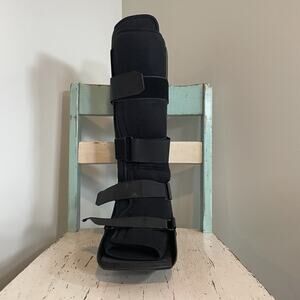 Walking Boot Left Tall High Top Brace Leg Cast Size Large Black Unbranded